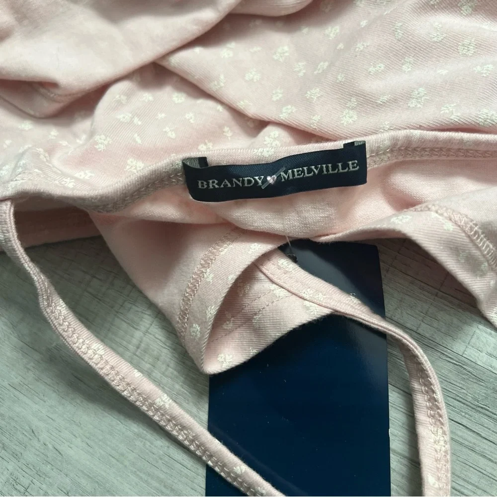 NWT BRANDY MELVILLE pink floral amara slip dress OSFM